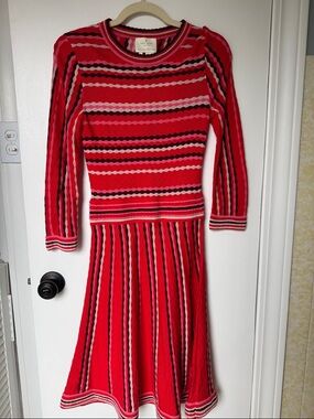 Vintage Kate spade red striped dress